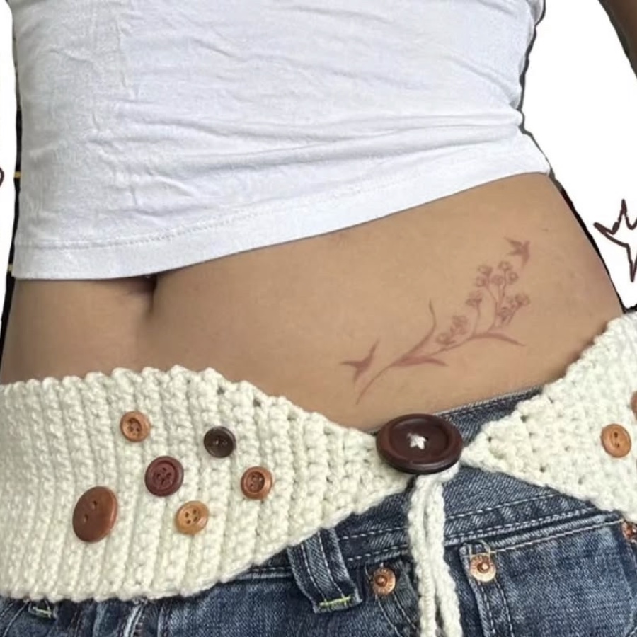 Button Belt, a handmade crochet piece by Mariam Younes